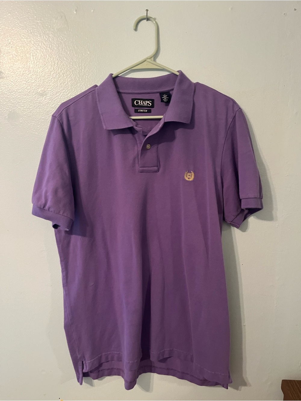 Chaps Men's Lilac Polo with Embroidered Crest